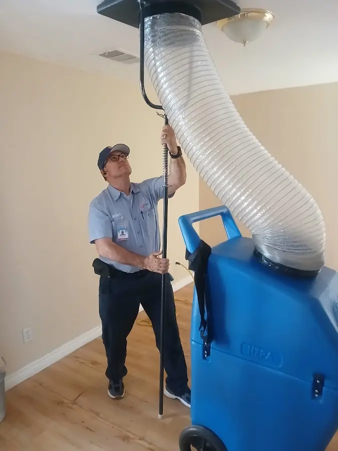 Mini Split Installation technician using HEPA equipment in Pleasanton